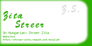 zita streer business card